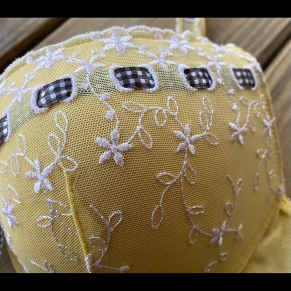 NWOT Yellow Lace Ribbon Bra - Picture 2 of 6